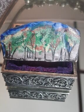 Hand-Painted Forest Brooch